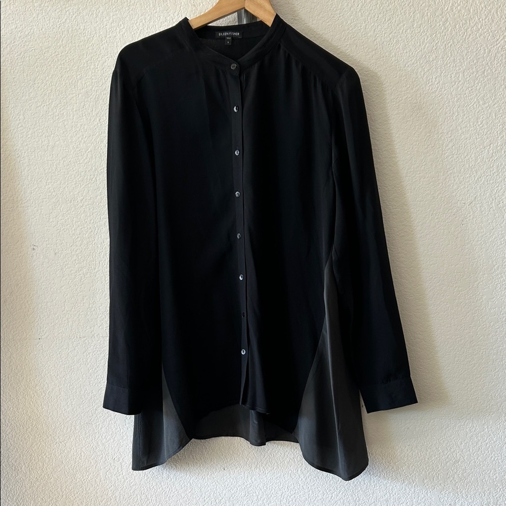 Eileen Fisher Silk Flowy Lagenlook Blouse size S